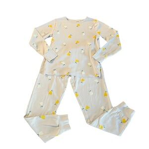 KIABI Charming Kids Pajama Set with Yellow and White Pear Pattern Size 10A